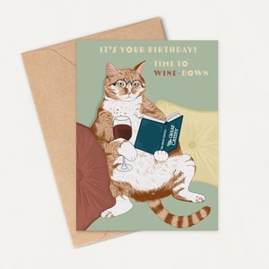 Chat drôle de carte d'anniversaire, carte drôle de chat, cadeau de dame de chat, carte de joyeux anniversaire, carte d'anniversaire pour elle, cadeaux de chat, carte d'anniversaire de chat, carte drôle