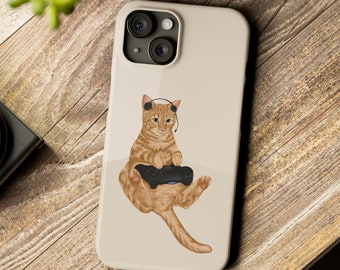 Gaming Cat iPhone Case, Gamer Cat iPhone Case, Cat Case, Cute Cat iPhone Case, Cute Cat Case, Gamer Gift, Gamer Phone Case, Gift for Him
