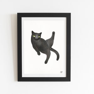 Funny Black Cat Print, Black Cat Art, Digital Download, Printable Cat Art, Lover Gift Decor, Cat Art, Funny Cat Art Print, Cute Cat Art, Cat