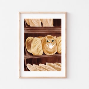 Ginger Loaf Cat Print: Funny Watercolour Cat Art