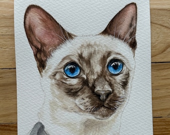 Watercolour Custom Pet Portrait on paper, Pet Portrait Painting, Original Painting Custom, Custom Cat Portrait, Custom Cat Painting, Pet Art