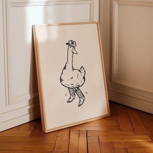 Western Enten Motiv | Retro Druck | Entenkunst | Vintage Kunst | funky Wand Kunst | trendiges Dekor | digitaler Download | westliche Kunst | Vintage Kunst |