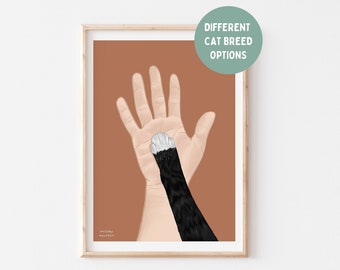 Tuxedo Cat Art Print, Best Buds Illustration