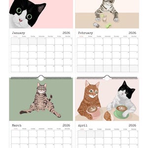 2026 Cat Wall Calendar, Cat Calendar, 2026 Calendar, Funny Wall Calendar, 2026 Planner, Calendar Cats 2026, Calendar for 2026 Cat Lover Gift Bild 2