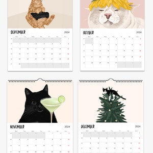 2024 Cat Wall Calendar, Cat Calendar, 2024 Calendar, Calendar 2024, Cat Print, Cat Gifts, Gifts for Her, Cat Wall Art, Cat Wall Decor, Cat image 4