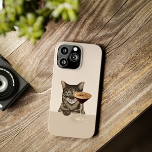 Espresso Martini Tabby Cat iPhone Case, Cute Cat Case image 4
