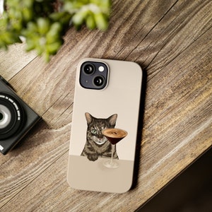 Espresso Martini Tabby Cat iPhone Case, Cute Cat Case image 2