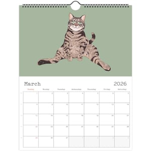 2026 Cat Wall Calendar, Cat Calendar, 2026 Calendar, Funny Wall Calendar, 2026 Planner, Calendar Cats 2026, Calendar for 2026 Cat Lover Gift Bild 7