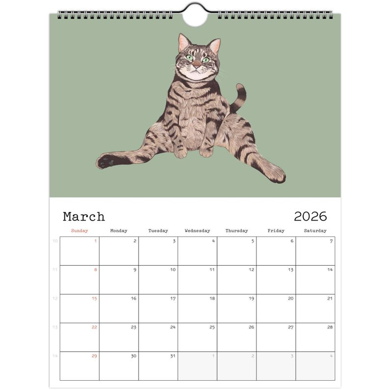 2026 Cat Wall Calendar, Cat Calendar, 2026 Calendar, Funny Wall Calendar, 2026 Planner, Calendar Cats 2026, Calendar for 2026 Cat Lover Gift Bild 7