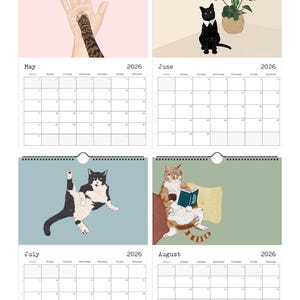 2026 Cat Wall Calendar, Cat Calendar, 2026 Calendar, Funny Wall Calendar, 2026 Planner, Calendar Cats 2026, Calendar for 2026 Cat Lover Gift Bild 3