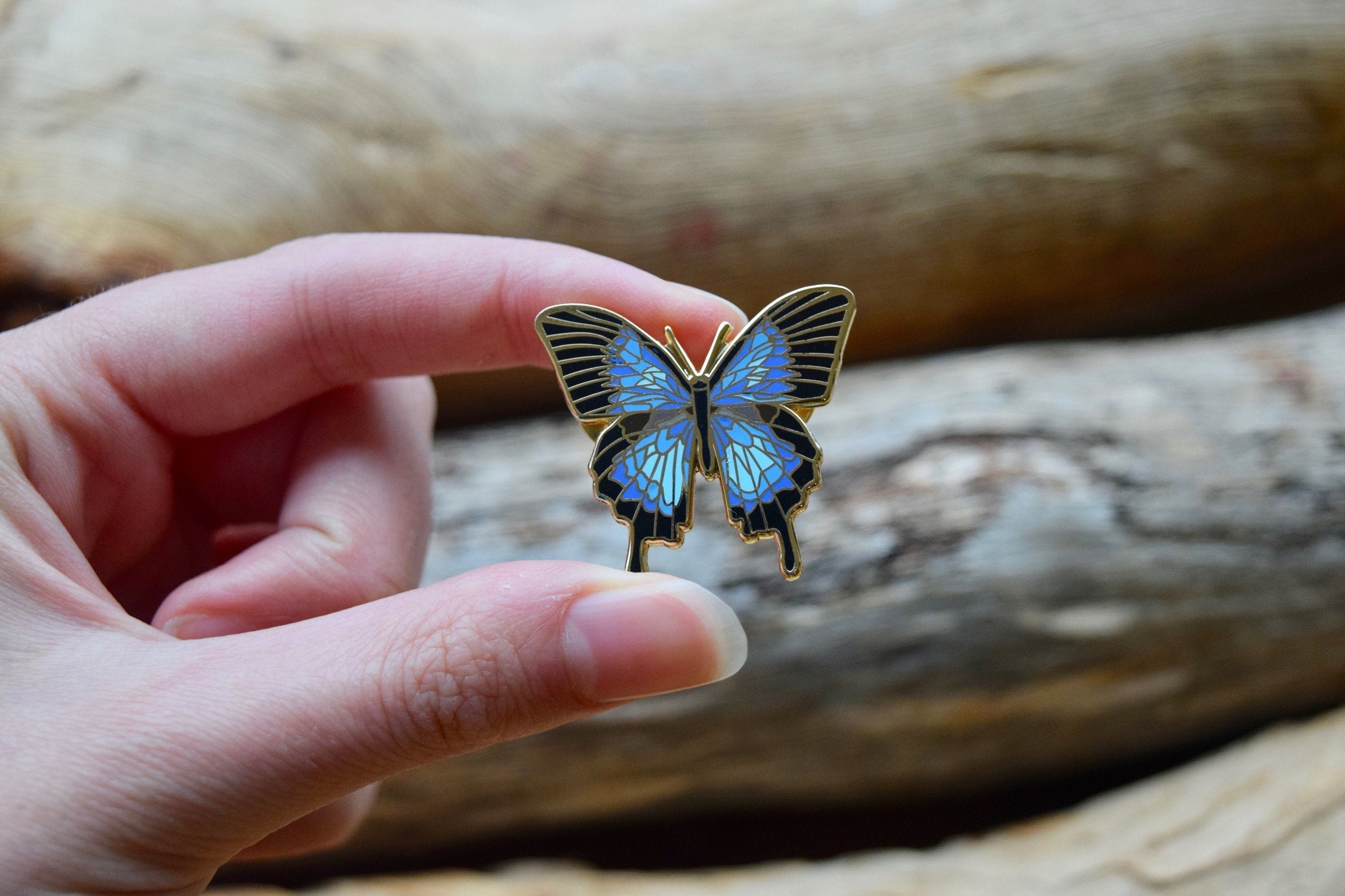 Butterfly Enamel Pin, Butterfly Brooch, Lapel Pin, Hard Enamel Pin, Papilio  Ulysses Butterfly Pin, Badge, Gifts for Her, 