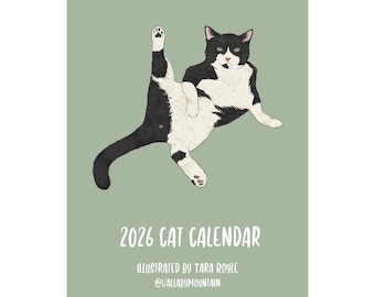 2026 Cat Wall Calendar, Cat Calendar, 2026 Calendar, Funny Wall Calendar, 2026 Planner, Calendar Cats 2026, Calendar for 2026 Cat Lover Gift