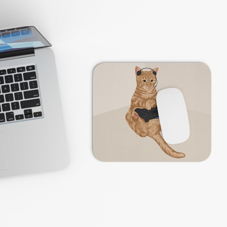 Gaming-kat-muismat, grappig gamerbureaudecor afbeelding 4