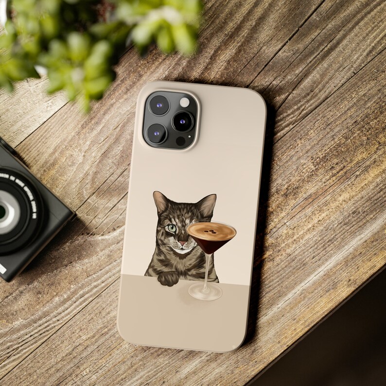 Espresso Martini Tabby Cat iPhone Case, Cute Cat Case image 8