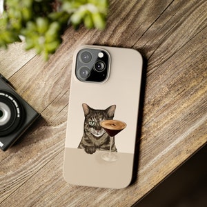 Espresso Martini Tabby Cat iPhone Case, Cute Cat Case image 5