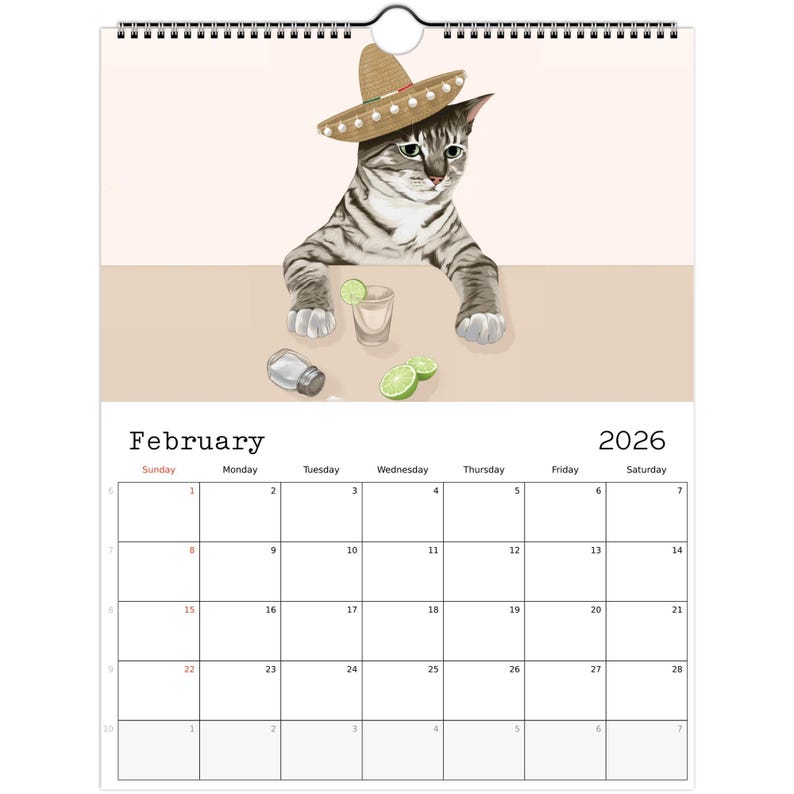 2026 Cat Wall Calendar, Cat Calendar, 2026 Calendar, Funny Wall Calendar, 2026 Planner, Calendar Cats 2026, Calendar for 2026 Cat Lover Gift Bild 8