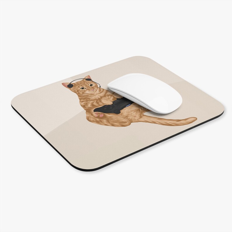 Gaming-kat-muismat, grappig gamerbureaudecor afbeelding 2