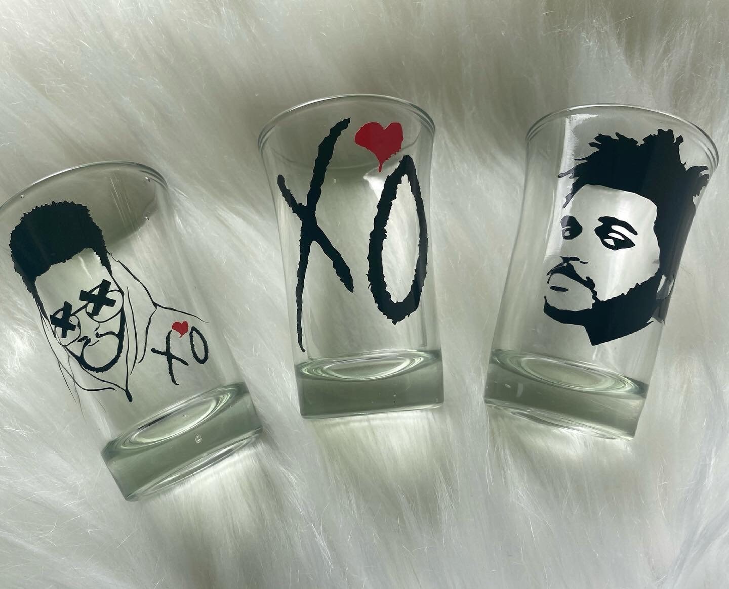 Three customThe Weeknd Shot Glasses Custom Shot Glasses Shot Etsy