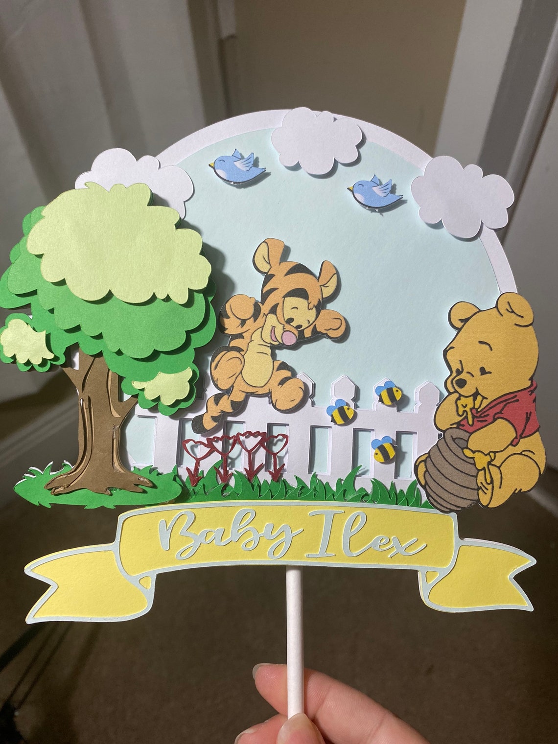 Baby Winnie the Pooh 3D Cake Topper Personalized or Etsy UK