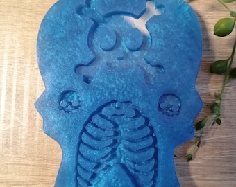 Skull jewellery set mould, ribcage mould, resin casting, crafting supplies,