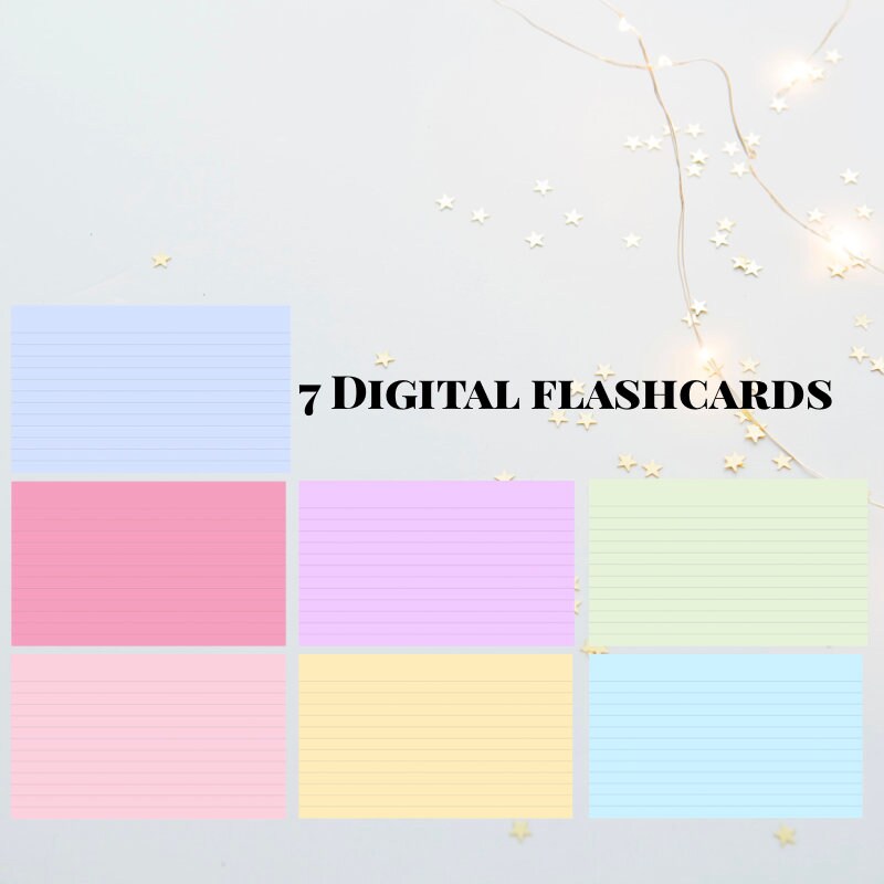 7 Digital Flashcards for Goodnotes and Noteability | Tablet or ...