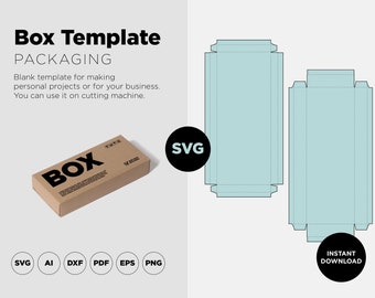 Box Template with lid SVG, Box Packaging, Box SVG, Box Vector svg, png, pdf, For Cutting Machine, Instant Download