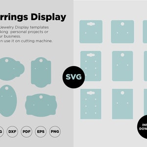 Earrings Display svg Template, Jewelry hang tag, Jewelry Display Card, Earring Display Card SVG, Jewelry Hang Tag,PDF, PNG
