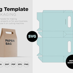Gift Bag SVG, Gift Bag Template, Gift Box SVG, Favor Box SVG, Cricut Cut Files, Sihouette Cut Files Bag svg, png, pdf, For Cutting Machine