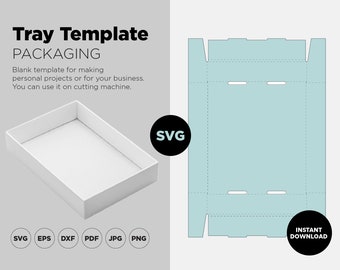 Tray svg template, Organize Box with svg Template, Storage Box svg, Cricut Cut Files, Silhouette Cut Files, Box Packaging, Rectangle Box SVG