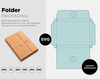 Folder Template SVG, Folder Cut File Box SVG, Packaging Box SVG, Box Vector svg,pdf,For Cutting Machine