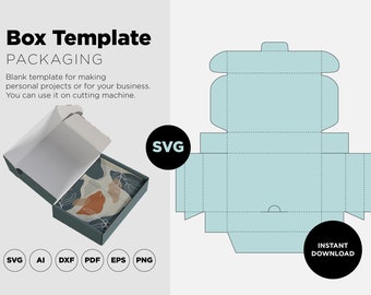 Shipping box, Template SVG, Cut File Box SVG, Product Box, Template SVG, Packaging Box svg, Box Vector svg, E-Commerce Box self Locking,
