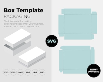 Rectangle Box with Lid svg Template, Rectangle Box svg, Rectangle Box svg, Cricut Cut Files, Box for playcards Cut Files, Box SVG, PDF, PNG