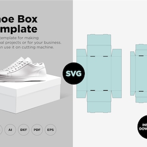 Sneaker Shoe box SVG, Shoebox Template, Cricut or Silhouette Cut File, Sneaker Box Template, Box SVG, Cricut Cut Files, Silhouette Cut Files