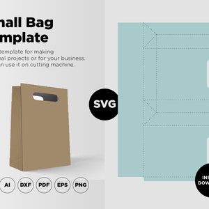 Small Gift Bag Template, Pasta Bag SVG, Gift Box SVG, Favor Box SVG, Cricut Cut Files, Sihouette Cut Files Bag, For Cutting Machine