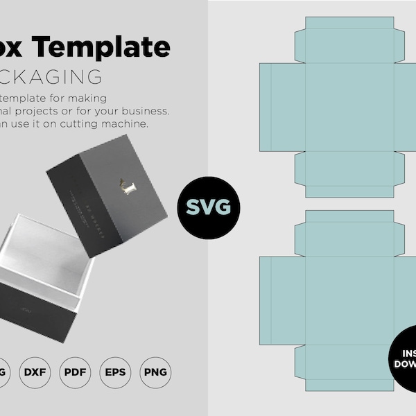 Jewelery box with lid svg Template, Cube Box svg, Square Box svg, Cricut Cut Files, Silhouette Cut Files, Box Packaging, Box SVG, PDF, PNG