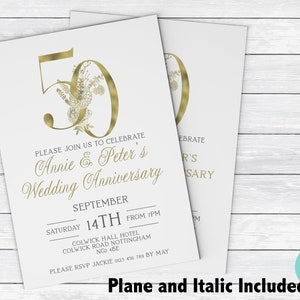50th Anniversary Invitation 50th Wedding Anniversary Instant Download Printable image 2
