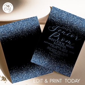 Senior Prom Invitations and Tickets Award Night Invite Event Invite Tickets Blue Printable Editable Instant Download