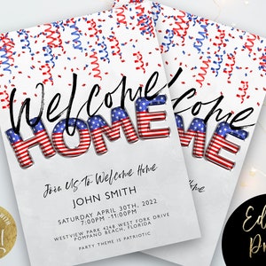 Welcome Home Invitation Military Welcome Invite Homecoming Party Invite Hero's Welcome Instant Download Printable