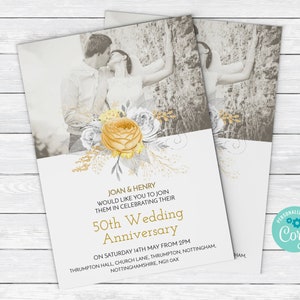 50th Anniversary Invitation Golden Wedding   Instant Download   Download Printable