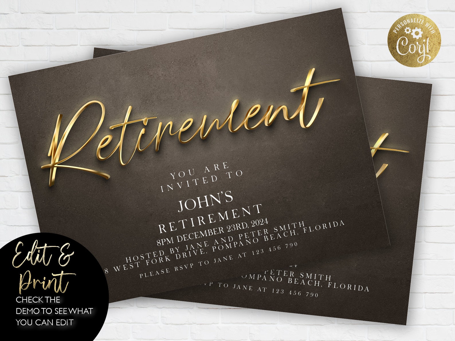 Greenery border retirement farewell party invitation vrogue co