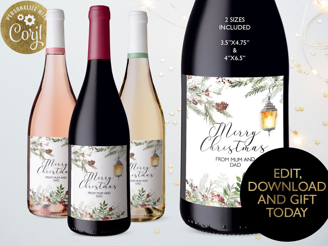 Wine Bottle Label Printable Wine Label Editable Wine Bottle - Etsy