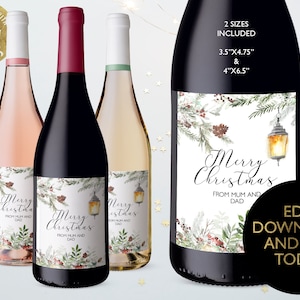 Wine Bottle Label, Printable Wine Label, Editable Wine Bottle Label ...