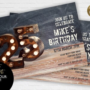 25th Birthday Invitation for men Grunge Urban Invite For Him Boys Men Grunge Party Invitation Template Corjl Instant Download