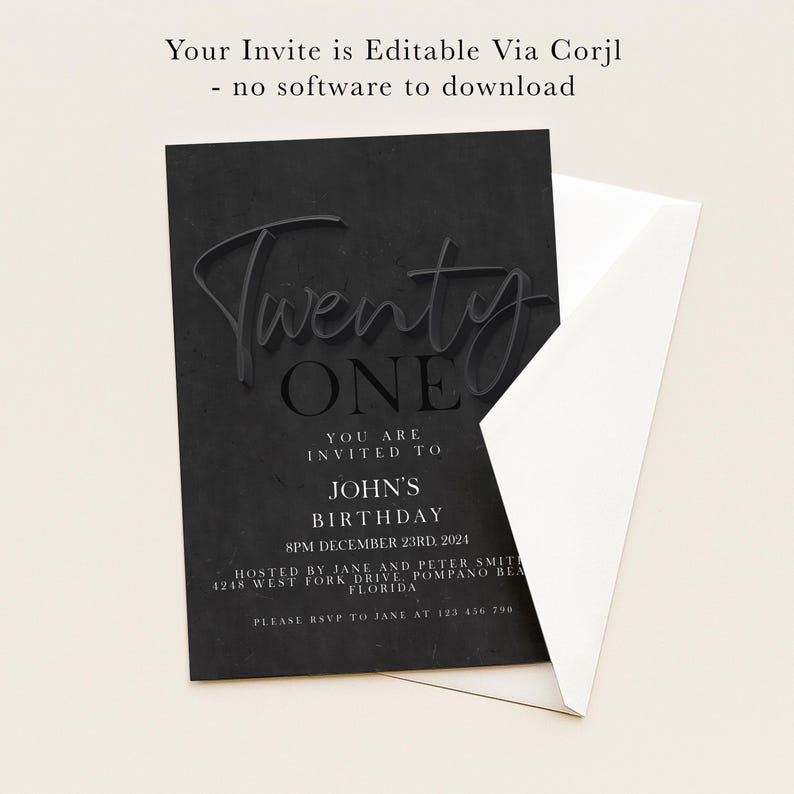 The image is a birthday invitation for John's birthday party.