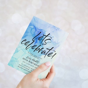 Editable Birthday Invitation Printable Lets Celebrate Party Invite