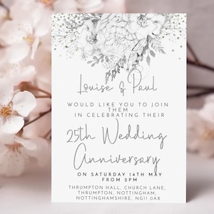 25th Anniversary Invitation Silver Wedding Anniversary Invite Instant Download Printable Invitation Editable invitation