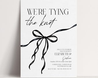 We're Tying The Knot Engagement Party Invitation, Editable Modern Invite, Printable Digital Download