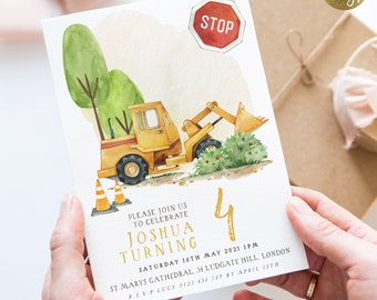 Construction Invitation Editable Construction Birthday Invite Dump Truck Party Invite Printable template Digital Instant download CST22