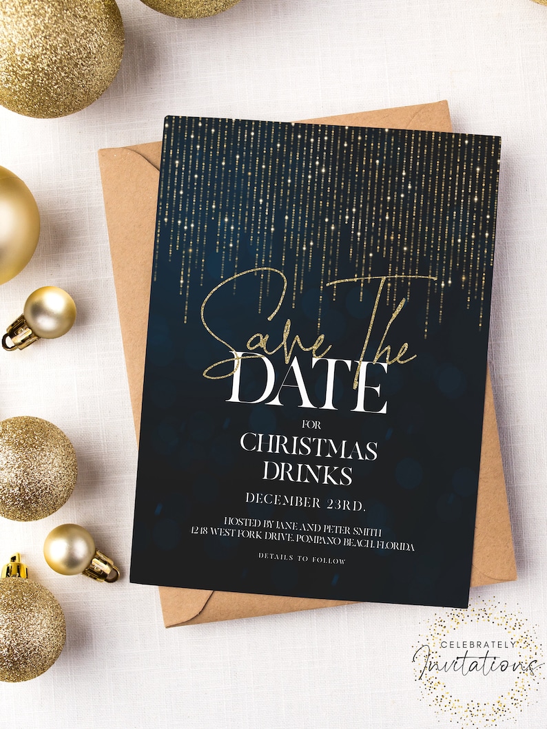 Save the Date Christmas Party Invitation Editable Template Etsy Save the Date Christmas Party Invitation Editable Template Etsy