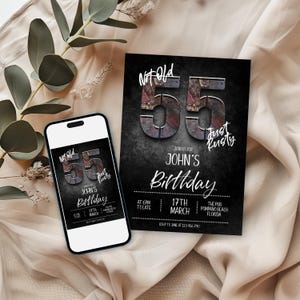 Rusty 55th Birthday Invitation Download – Funny Not Old Just Rusty Digital Download Invite for Him, Editable Printable Template